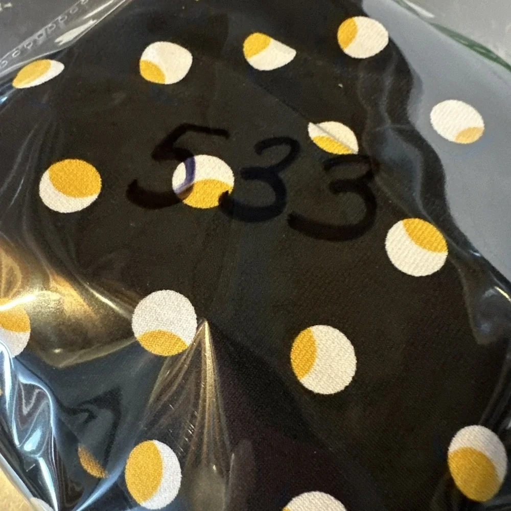 Carmen Marc Valvo 1X Polka Dot Blouse Bell Sleeve Top Black Gold Plus Size Work - Picture 11 of 11